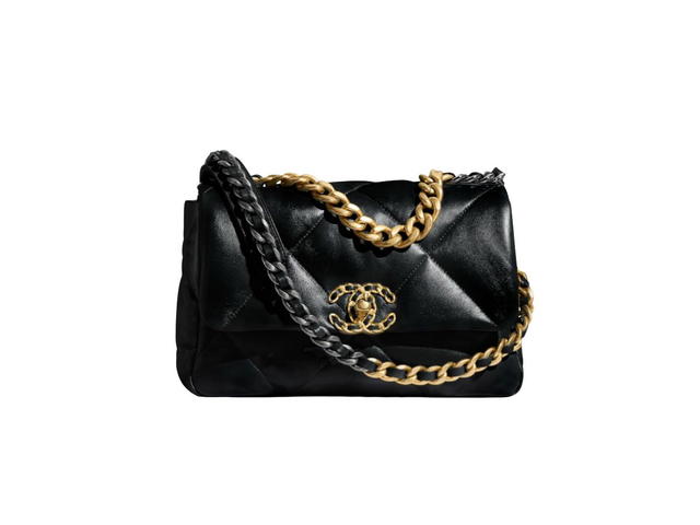 Chanel Chanel 19 Handbag Small Shiny Lambskin Black - view 1
