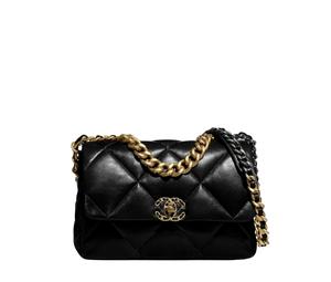 Buy Chanel 19 Handbag Large Shiny Lambskin Black at Sasom – Authentic and Ready to Ship
