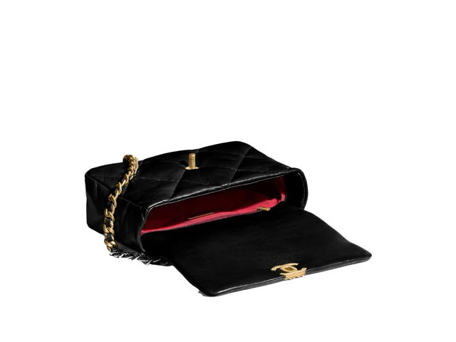 Chanel Chanel 19 Handbag Large Shiny Lambskin Black - view 3