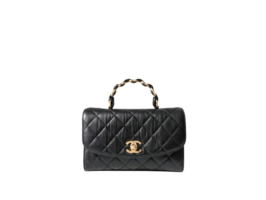 Chanel Chanel Mini Flap Bag with Top Handle Black