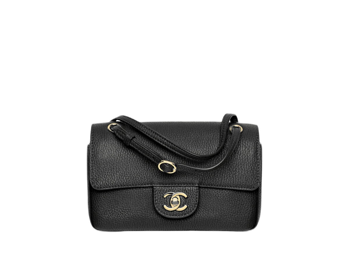Chanel Chanel Mini Flap Bag Grained Calfskin Black