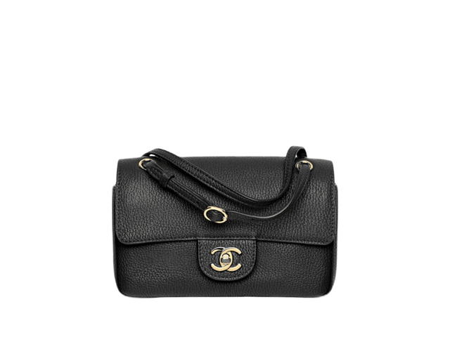 Chanel Chanel Mini Flap Bag Grained Calfskin Black - view 1
