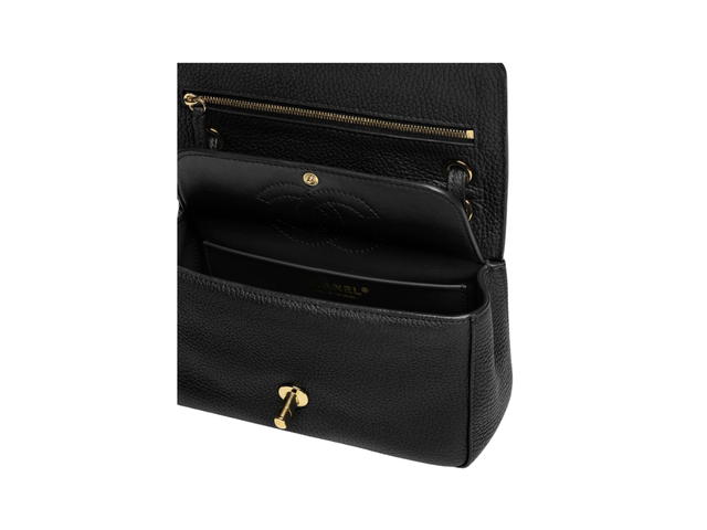 Chanel Chanel Mini Flap Bag Grained Calfskin Black - view 4