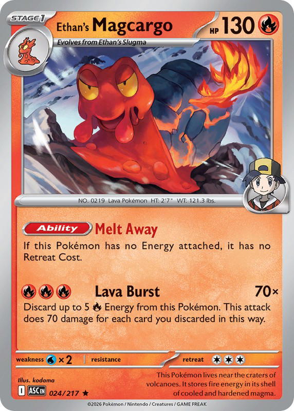 Pokemon Pokemon Ethan's Magcargo R [ASC 024/217] Mega Evolution "Ascended Heroes" (EN)