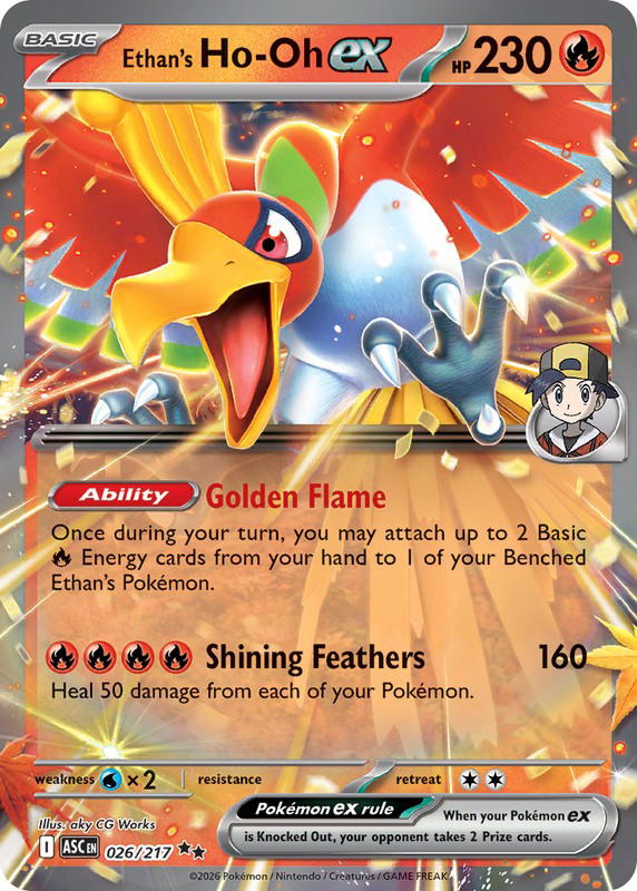 Pokemon Pokemon Ethan's Ho-Oh ex RR [ASC 026/217] Mega Evolution "Ascended Heroes" (EN)