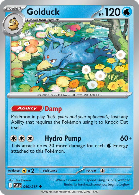 Pokemon Pokemon Golduck U [ASC 040/217] Mega Evolution "Ascended Heroes" (EN)