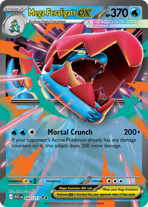 Pokemon Pokemon Mega Feraligatr ex RR [ASC 043/217] Mega Evolution "Ascended Heroes" (EN)