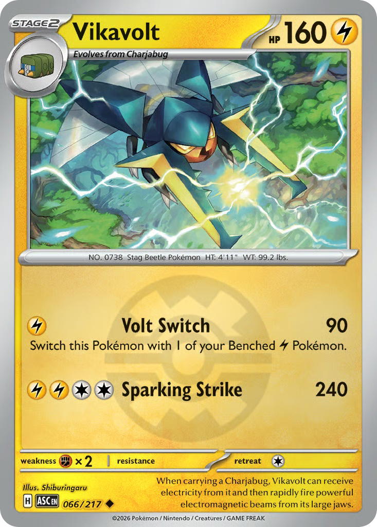 Pokemon Pokemon Vikavolt U [ASC 066/217] Mega Evolution "Ascended Heroes" [QuickBallReverseHolo] (EN)