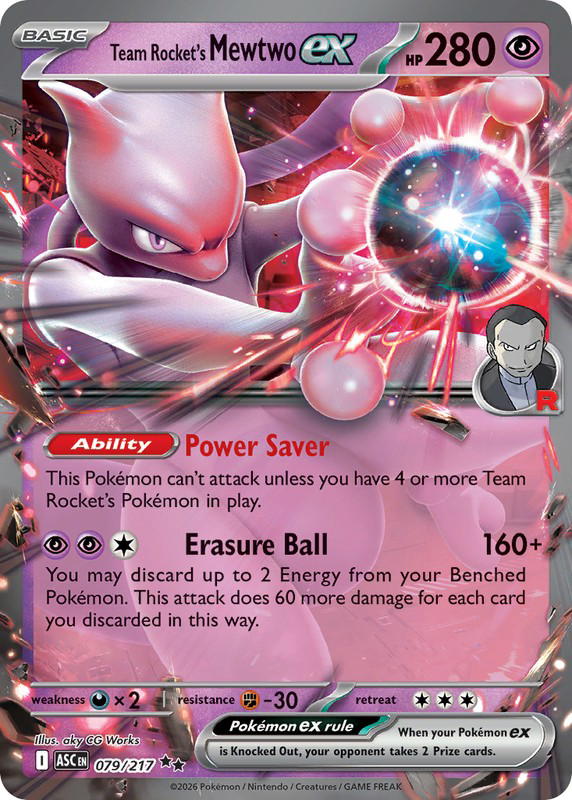 Pokemon Pokemon Team Rocket's Mewtwo ex RR [ASC 079/217] Mega Evolution "Ascended Heroes" (EN)