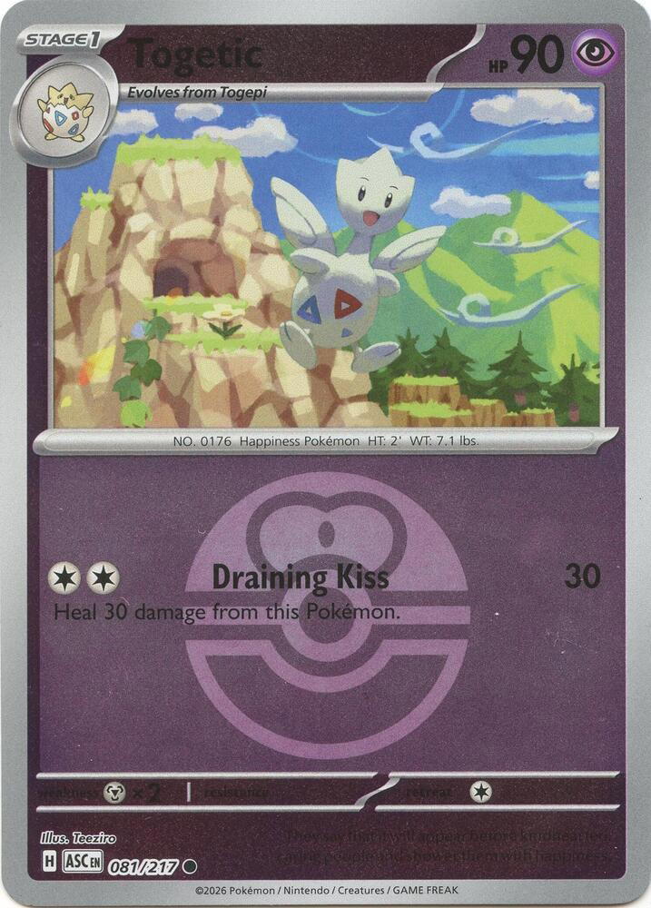 Pokemon Pokemon Togetic C [ASC 081/217] Mega Evolution "Ascended Heroes" [LoveBallReverseHolo] (EN)