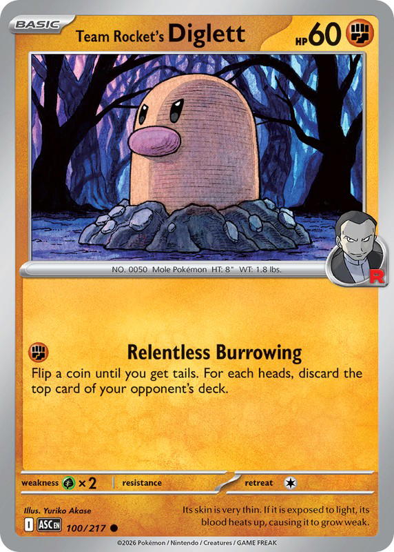 Pokemon Pokemon Team Rocket's Diglett C [ASC 100/217] Mega Evolution "Ascended Heroes" (EN)