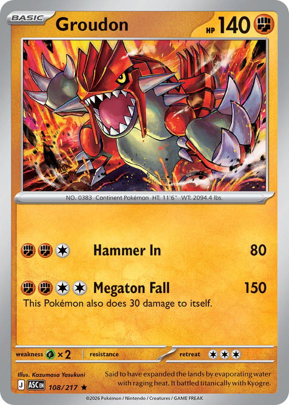 Pokemon Pokemon Groudon R [ASC 108/217] Mega Evolution "Ascended Heroes" (EN)