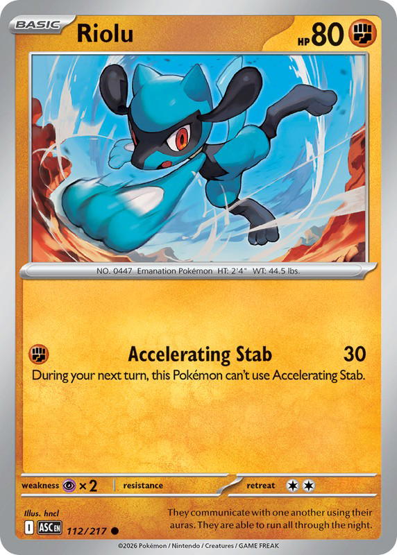 Pokemon Pokemon Riolu C [ASC 112/217] Mega Evolution "Ascended Heroes" (EN)