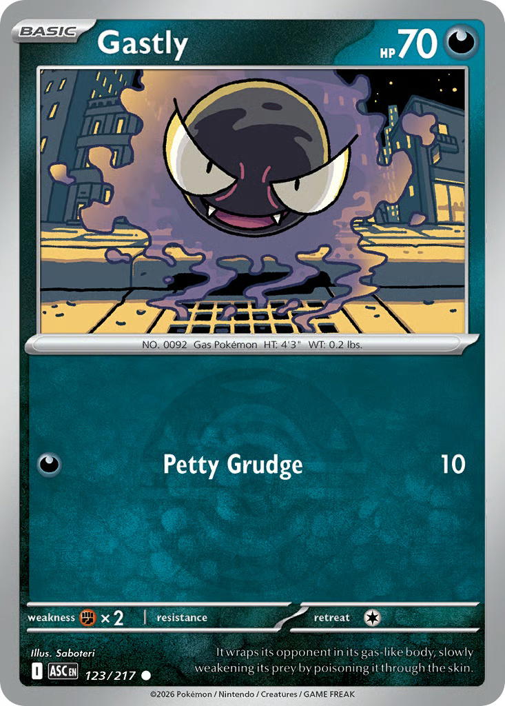 Pokemon Pokemon Gastly C [ASC 123/217] Mega Evolution "Ascended Heroes" [DuskBallReverseHolo] (EN)