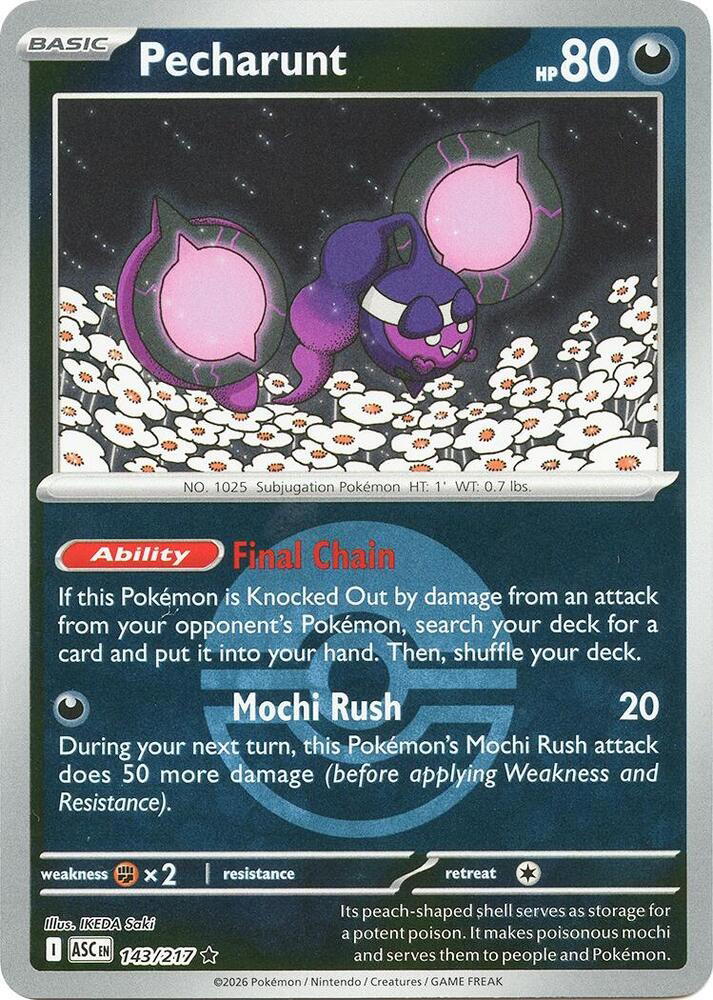 Pokemon Pokemon Pecharunt R [ASC 143/217] Mega Evolution "Ascended Heroes" [PokeBallReverseHolo] (EN)