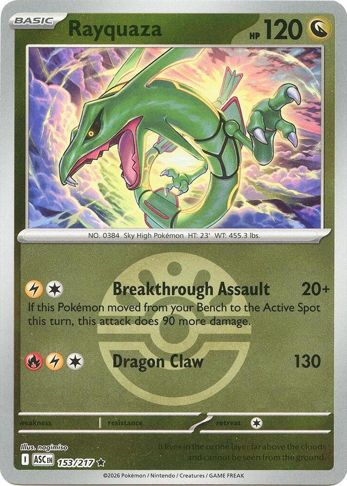 Pokemon Pokemon Rayquaza [ASC 153/217] Mega Evolution "Ascended Heroes" [FriendBallReverseHolo] (EN)
