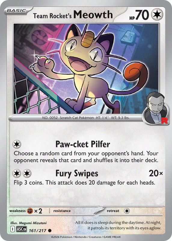 Pokemon Pokemon Team Rocket's Meowth C [ASC 161/217] Mega Evolution "Ascended Heroes" (EN)