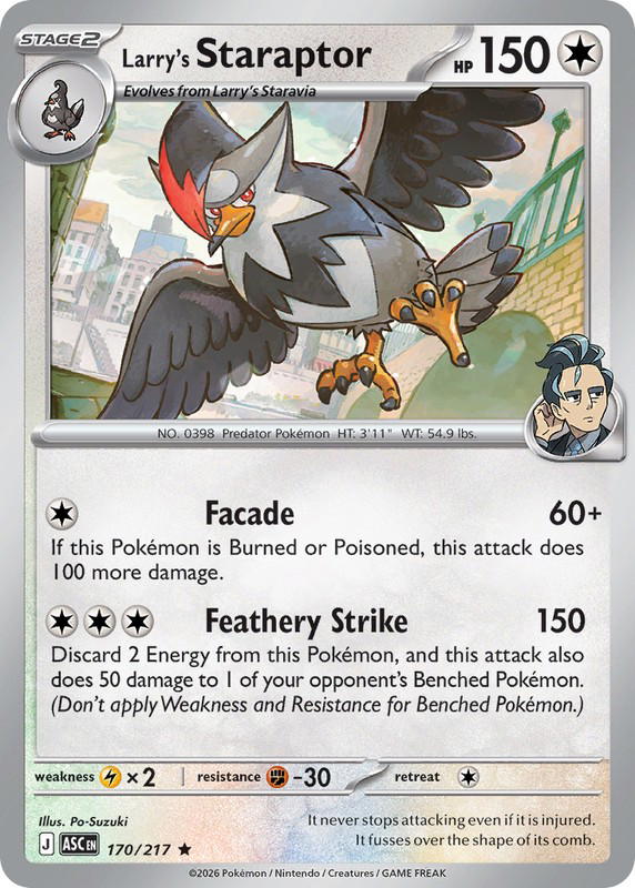 Pokemon Pokemon Larry's Staraptor R [ASC 170/217] Mega Evolution "Ascended Heroes" (EN)