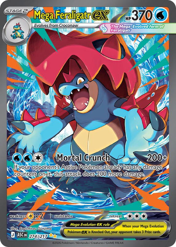 Pokemon Pokemon Mega Feraligatr ex SIR [ASC 274/217] Mega Evolution "Ascended Heroes" (EN)