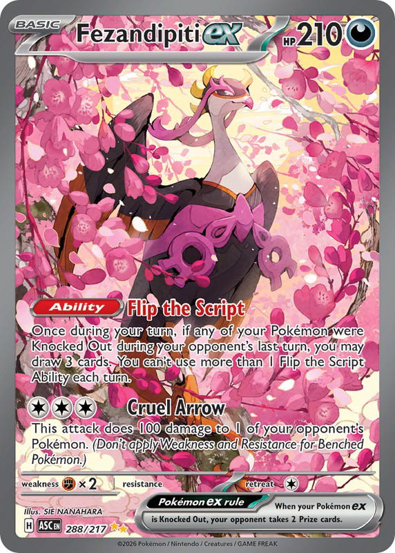 Pokemon Pokemon Fezandipiti ex SIR [ASC 288/217] Mega Evolution "Ascended Heroes" (EN)
