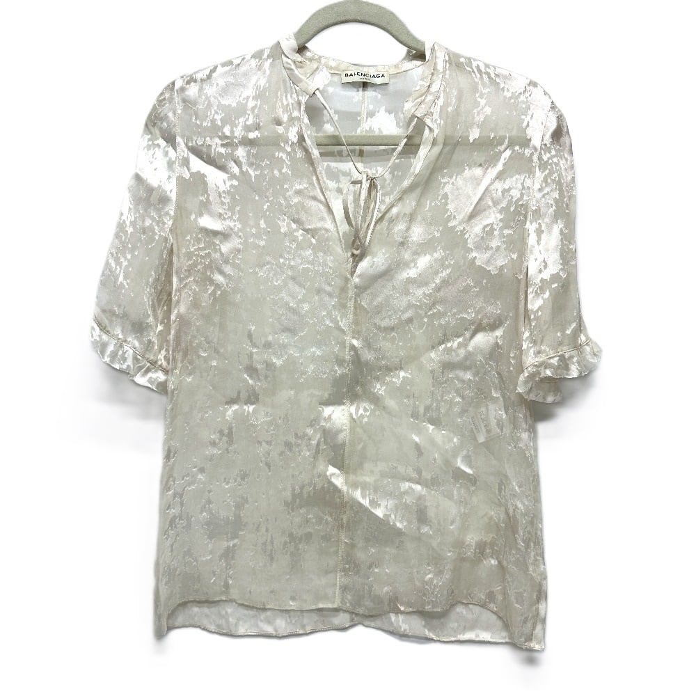 Balenciaga AUTHENTIC BALENCIAGA See-Through Top White Size34