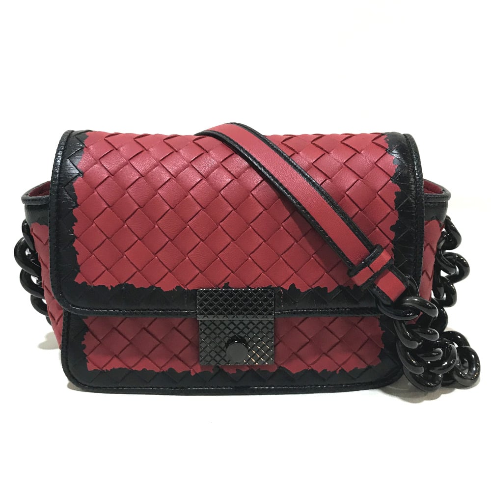 Bottega Veneta AUTHENTIC BOTTEGA VENETA Intrecciato Mini Chain Shoulder Bag Lambskin 339270