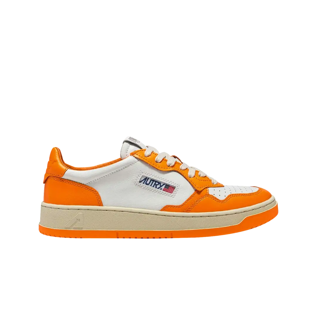 Autry Autry Medalist Low Leather Sneakers Orange White