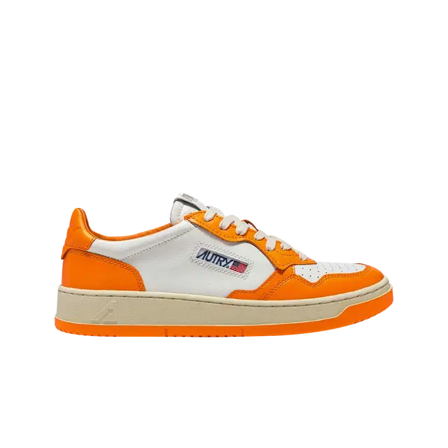 Autry Autry Medalist Low Leather Sneakers Orange White - view 1