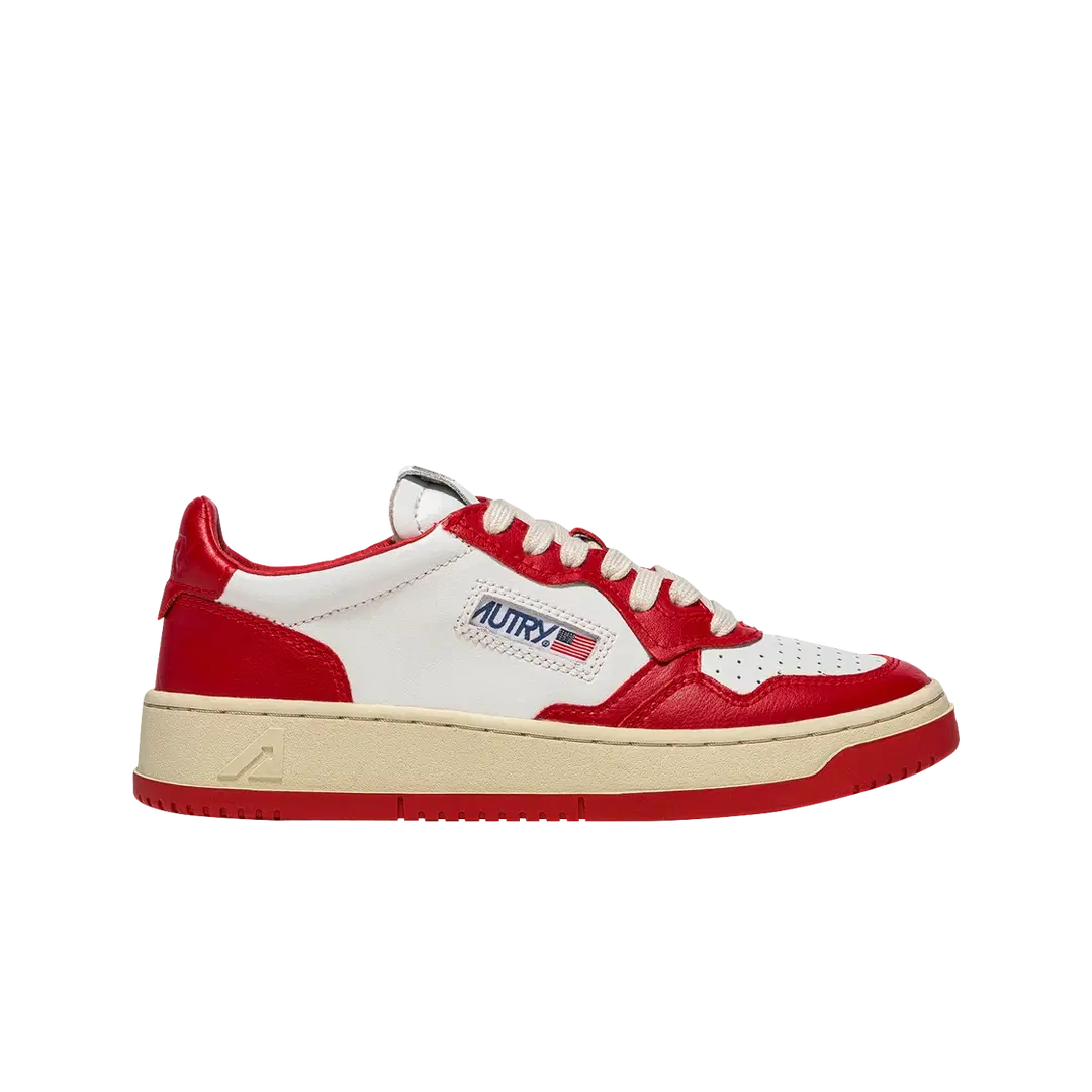 Autry Autry Medalist Low Leather Sneakers Red White