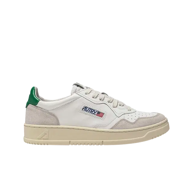 Autry Autry Medalist Low Leather Suede Sneakers White Green - view 2