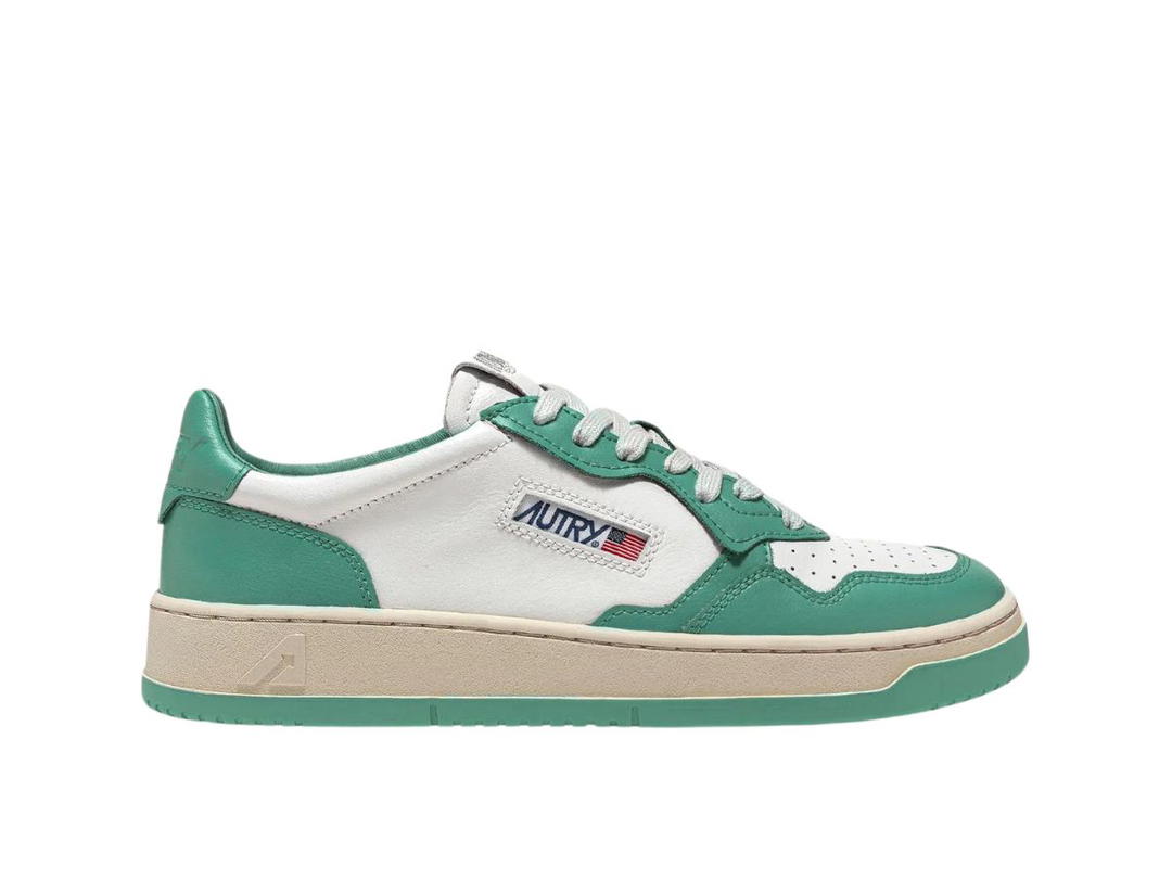 Autry Autry Medalist Low Leather White Malachi Green (W)