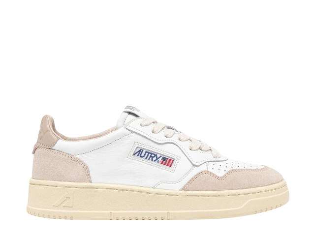 Autry Autry Medalist Low Sneakers In Leather White Beige Suede Beige (W) - view 1