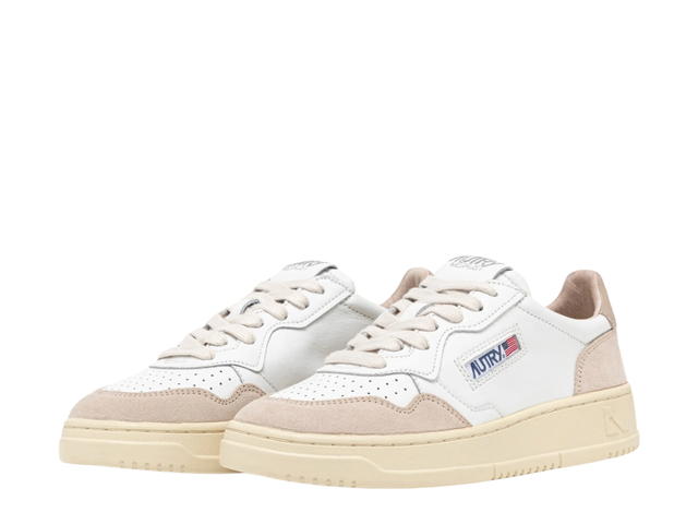 Autry Autry Medalist Low Sneakers In Leather White Beige Suede Beige (W) - view 2