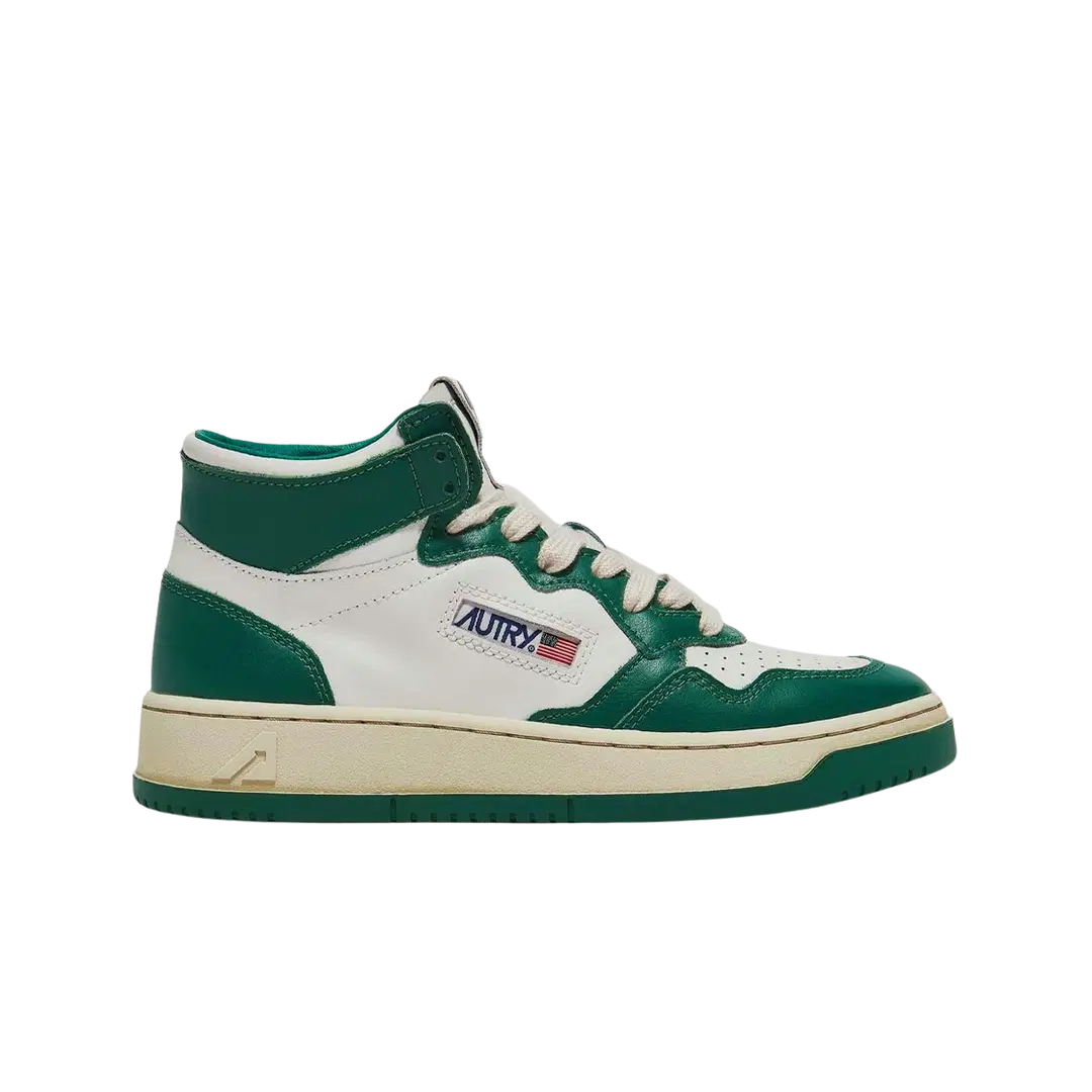Autry Autry Medalist Mid Leather Sneakers Green White