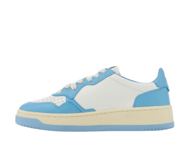 Autry Autry Two-Tone Medalist Low In Leather Color White And Sea Blue - view 2