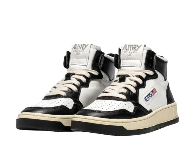 Autry Autry Two-Tone Medalist Mid Sneakers Leather White And Black (W) - view 2