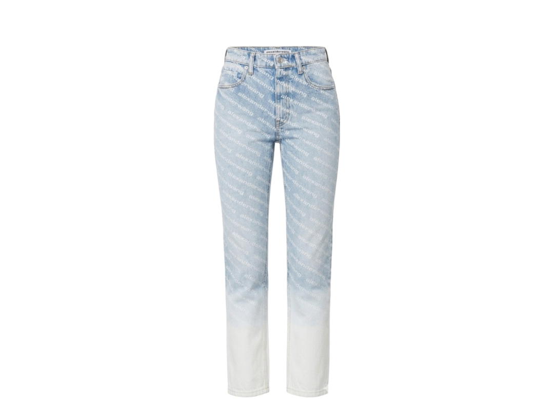 Alexander Wang Alexander Wang Ombre Logo High Rise Jeans Blue