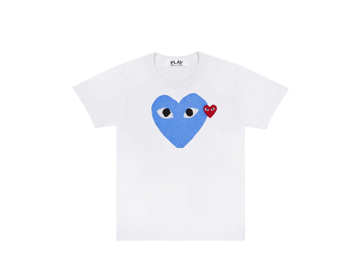 Comme des Garcons Comme des Garcons Play T-Shirt Pastel Heart And Red Emblem White