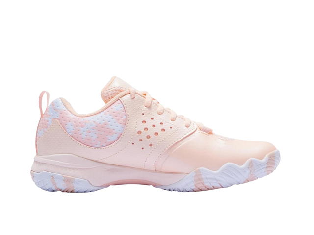 Li-Ning LINING Badminton Shoes Women's Low Top Neon Orange Pink/Standard White - view 1