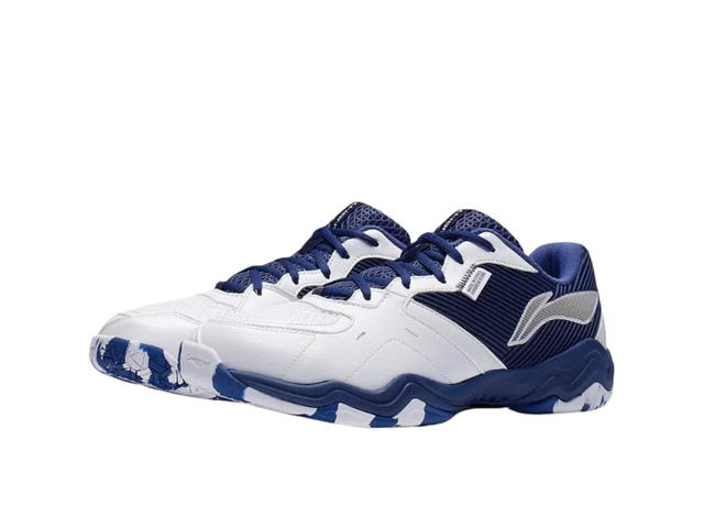 Li-Ning LiNing Sound Waves 2 Cushioned Slip Resistant Abrasion Resistant Low Top Badminton Shoes White Dark Blue - view 3
