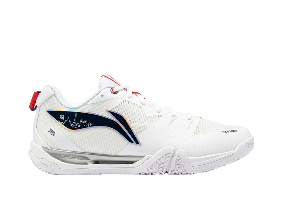 Li-Ning LiNing Saga II SE Anti Slip Wear Resistant Low Top Badminton Shoes Unisex White