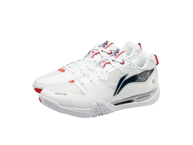 Li-Ning LiNing Saga II SE Anti Slip Wear Resistant Low Top Badminton Shoes Unisex White - view 2
