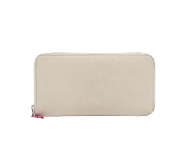 Hermes Azap Long Silk In Round Zipper Wallet Vaux Epson White - view 1