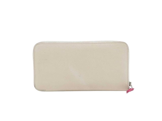 Hermes Azap Long Silk In Round Zipper Wallet Vaux Epson White - view 2