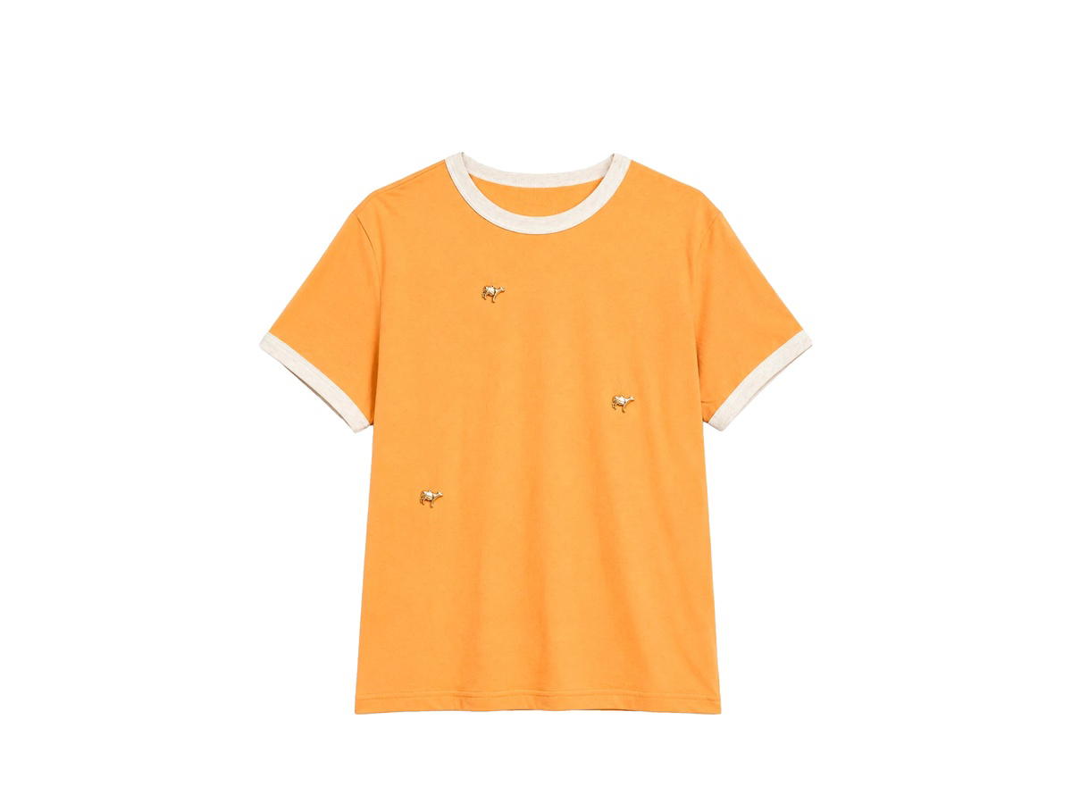 Alex Zono Alex Zono Cow Charm Ringer Tee Orange