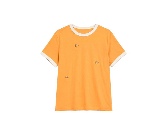 Alex Zono Alex Zono Cow Charm Ringer Tee Orange - view 1