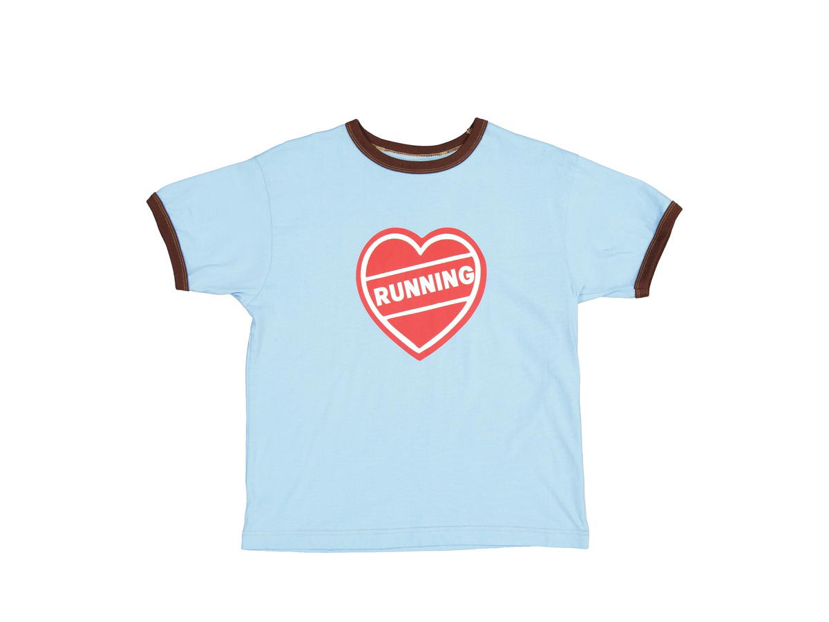 Alex Zono Alex Zono RUNNING!! Ringer Shirt in Baby Blue