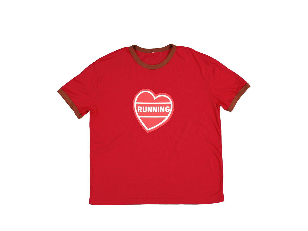Alex Zono Alex Zono Running Ringer Tee in Maroon Red