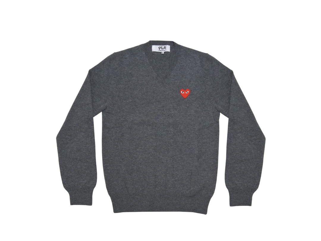Comme des Garcons Comme Des Garcons Sweater With Red Heart Grey