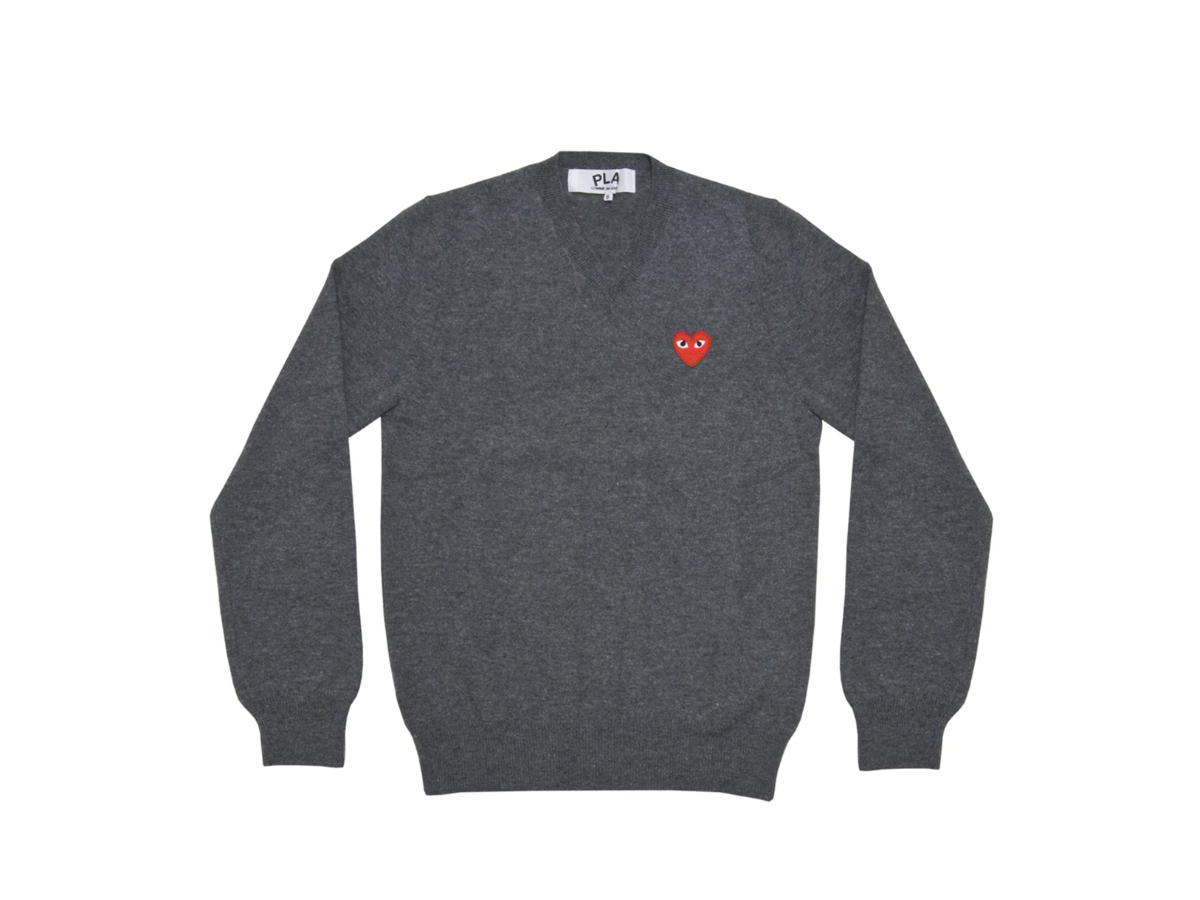 Comme des Garcons Comme Des Garcons Sweater With Red Heart Grey